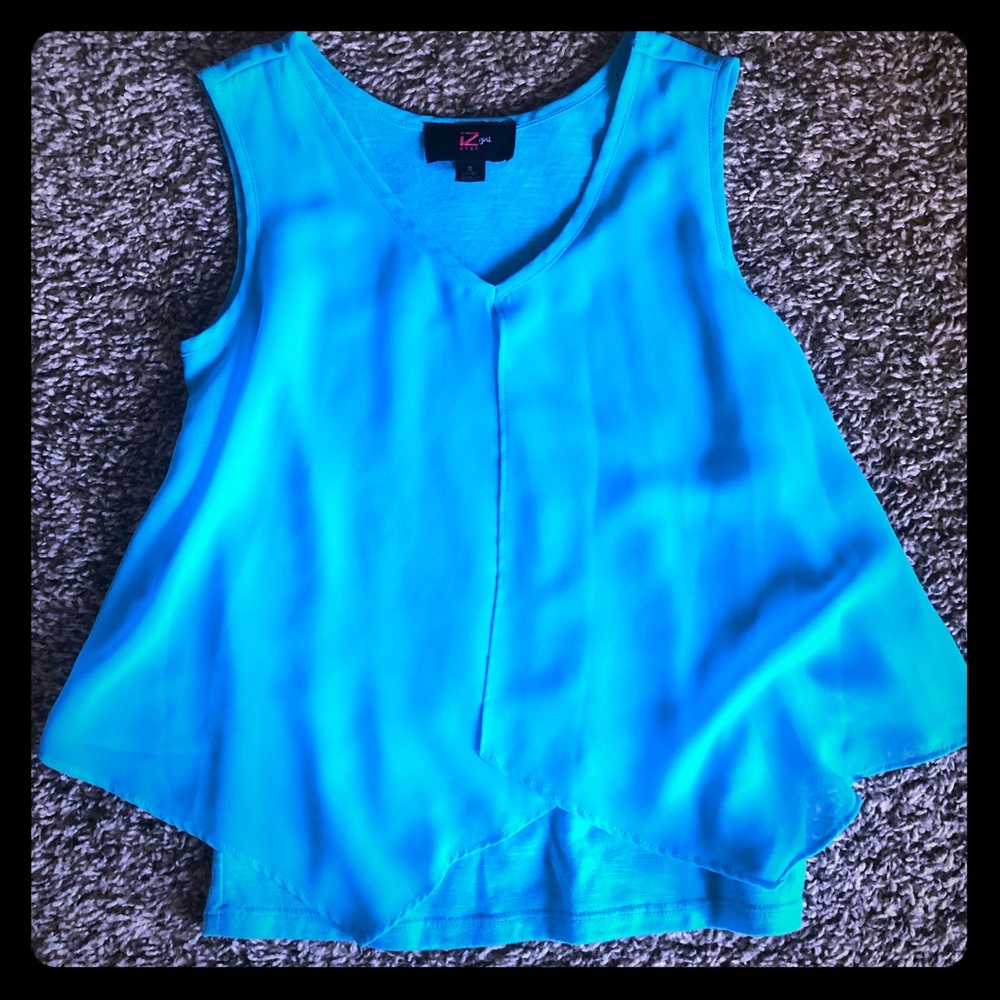 Beautiful Blue IZ Byer Girl Size 7-8 Blue Blouse